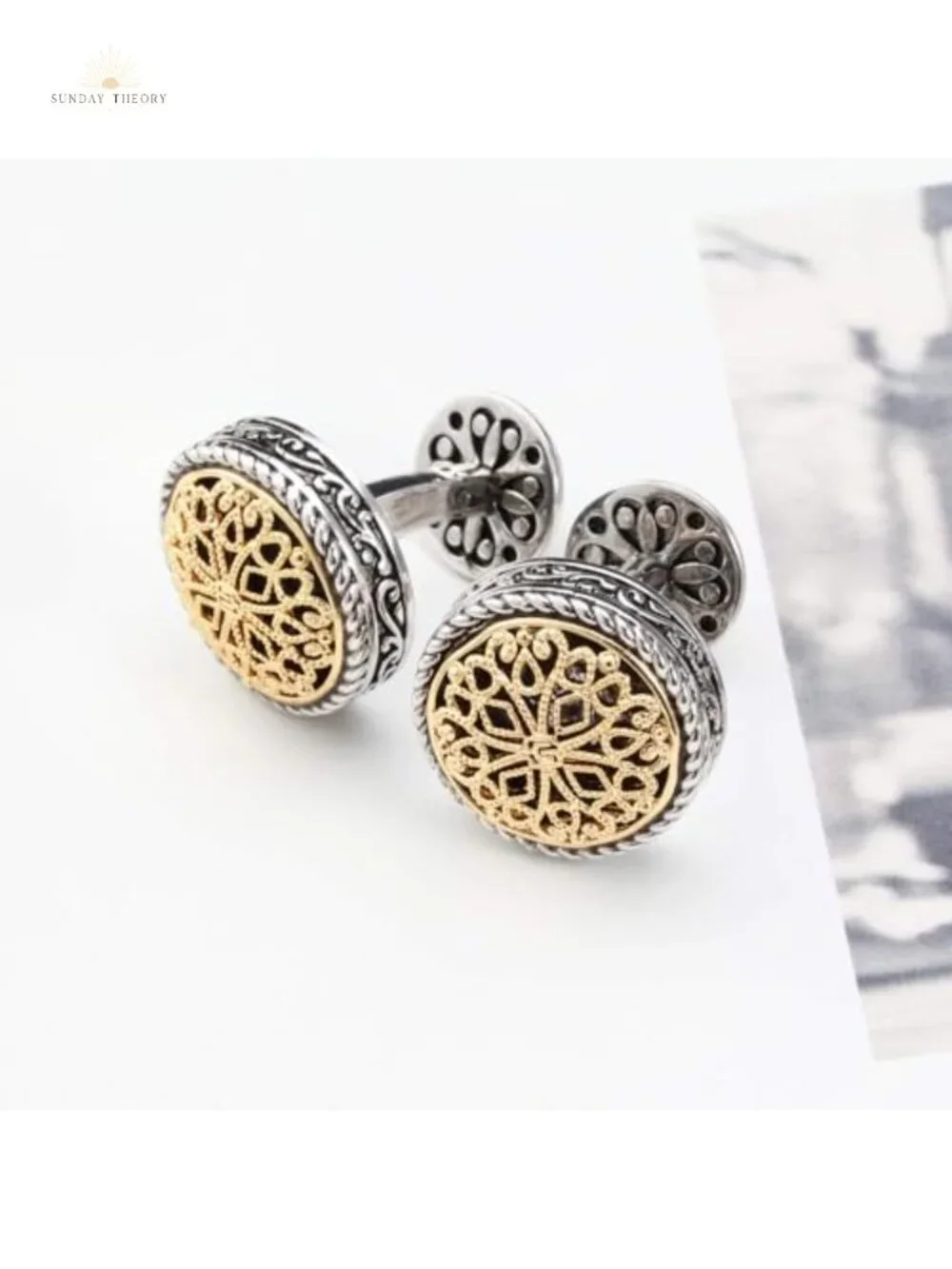 18K Gold Plated Men's Cuff Links with Wooden Gift Box – Wedding, Business, Gift